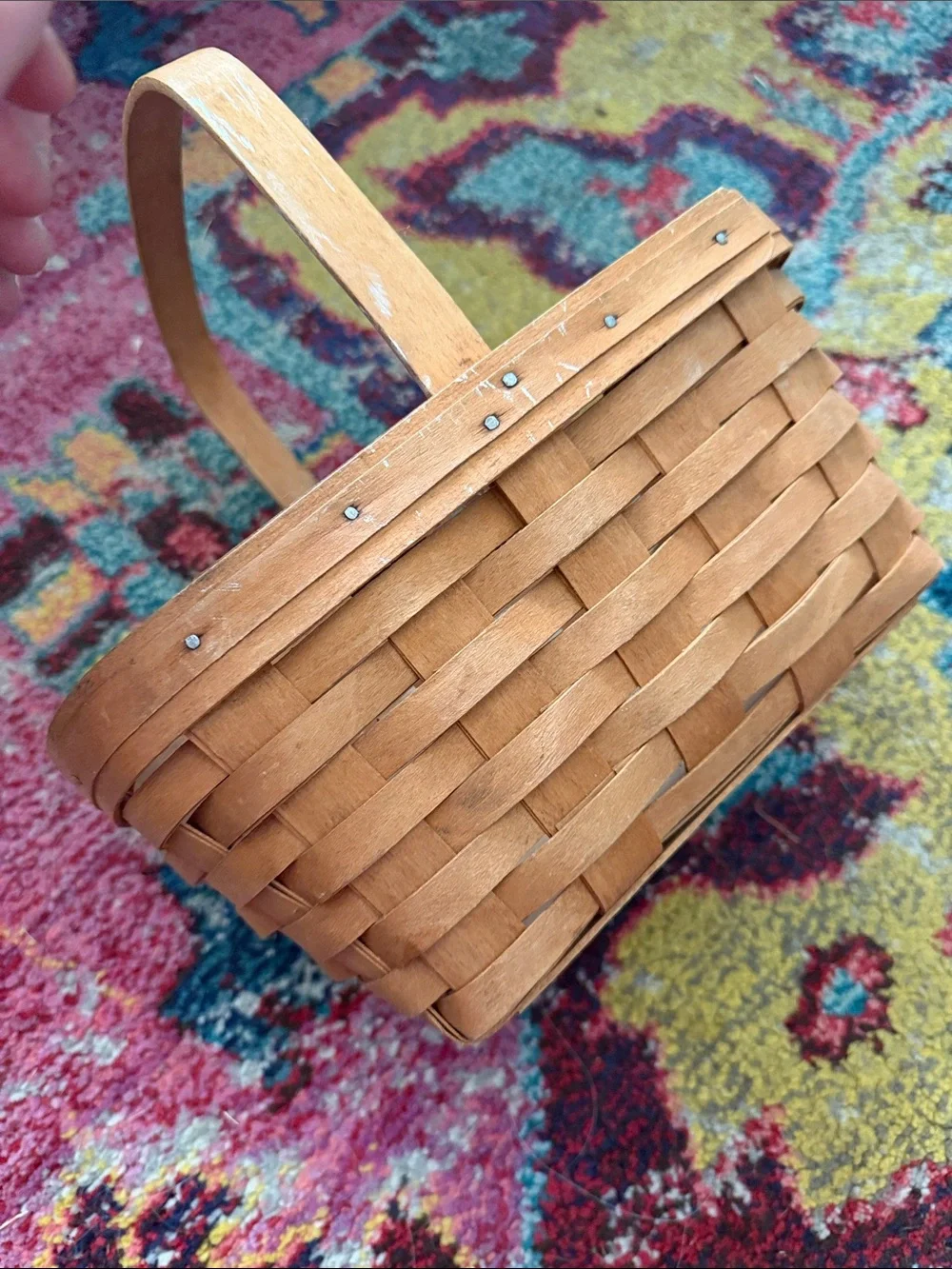 Vintage Longaberger Woven Basket with Handle